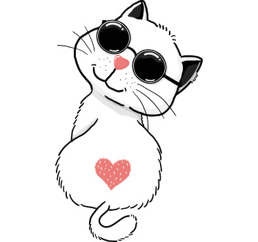 Cute cat cartoon custom t-shirt - TenStickers