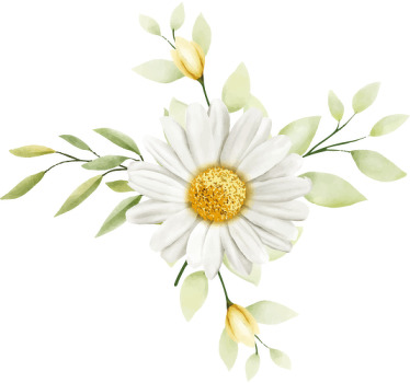 çizgili desenli gömlek üzerinde gerçekçi papatyalar - TenStickers