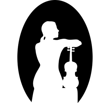 Koszulka Skrzypek sylwetka siedząca z tyłu - TenStickers