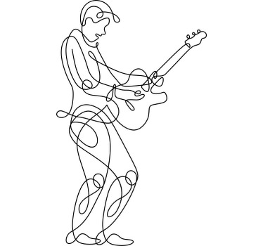 Guitar elegant minimalist design custom t-shirt - TenStickers