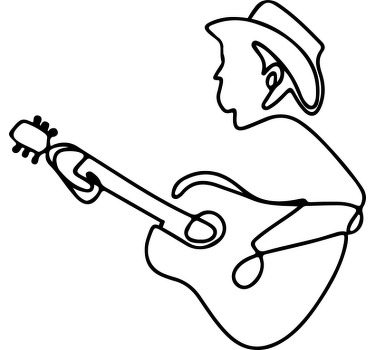 Camiseta guitarrista de linea continua - TenVinilo