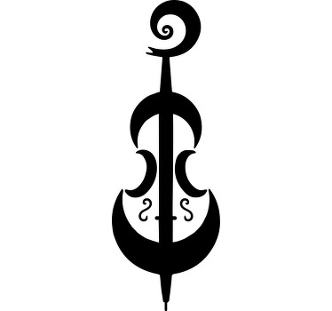 Basit çello sillhouette tasarımı özel tişört - TenStickers