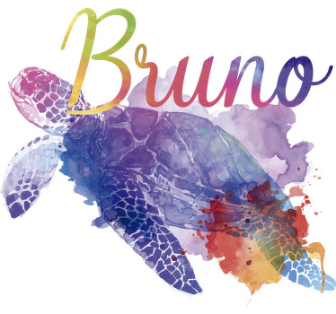 Colorful turtles with name Couple t shirts - TenStickers