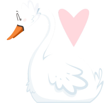 Swans in love Couple t shirts - TenStickers