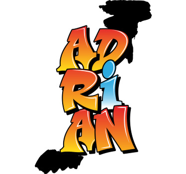 t-shirt de nom personnalisé graffiti moderne - TenStickers