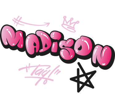 Camisa rosa con grafiti con letras frescas - TenVinilo