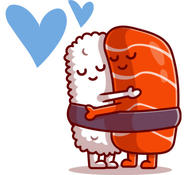 Sushi hug matching set Couple t shirts - TenStickers