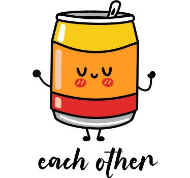 Pizza og brus tegneserie t-skjorte par - Tenstickers