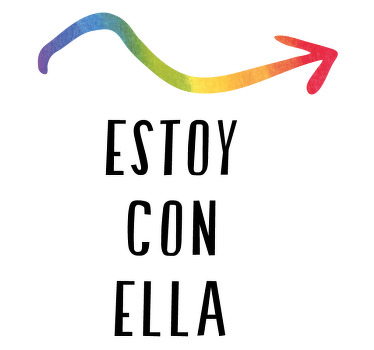 Camisetas parejas Estoy con ella flecha arcoiris - TenVinilo