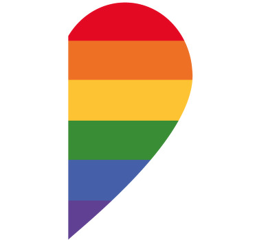 Half LGTB rainbow heart Couple t shirts - TenStickers