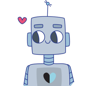 Two cute robots in love Couple t shirts - TenStickers