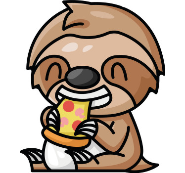 Sloths eating pizza together Couple t shirts - TenStickers