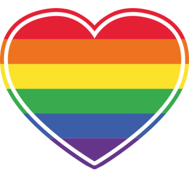 Gay pride flad i hjerteformet brugerdefineret t-shirt - TenStickers