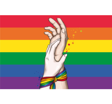 Insan eli ve lgbt gökkuşağı özel tişört - TenStickers