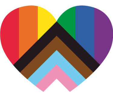 Oppdatert pride-flagg i tilpasset t-skjorte i hjertet - Tenstickers