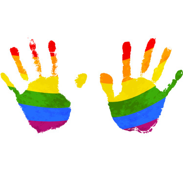 Gurur günü kavramı eller bayrak özel tişört - TenStickers