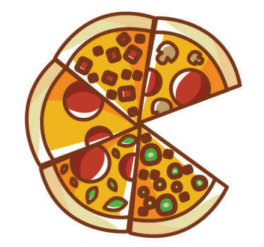 Pizza matching pieces pattern Couple t shirts - TenStickers