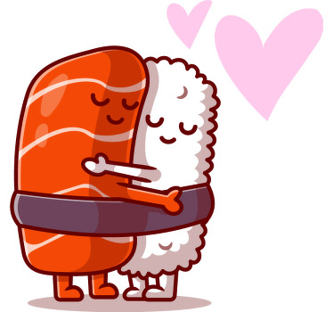 Sushi hug matching set Couple t shirts - TenStickers