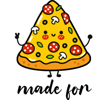 Pizza og brus tegneserie t-skjorte par - Tenstickers