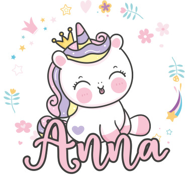 T-shirt bébé licorne scandinave avec nom - TenStickers