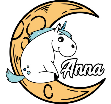 Unicorn on moon Kids t-shirt - TenStickers