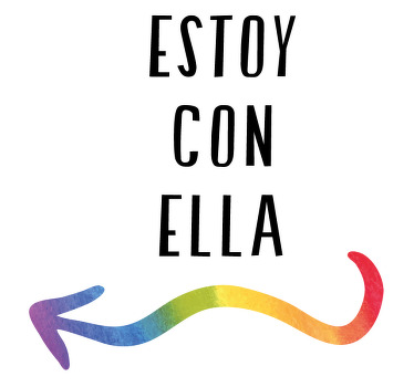 Camisetas parejas Estoy con ella flecha arcoiris - TenVinilo