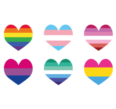 Lgtb 心形符号情侣 t 恤 - TenStickers