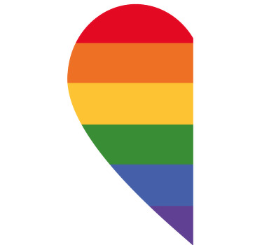 Half LGTB rainbow heart Couple t shirts - TenStickers