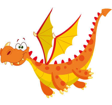 πορτοκαλί παιδικό μπλουζάκι δράκος - TenStickers