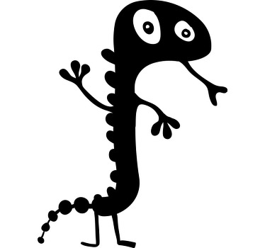 Tecknad grön ödla silhuett barn t-shirt - Tenstickers