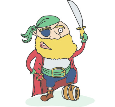 Camiseta personaje pirata juguetón - TenVinilo