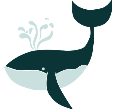 Mavi çizgi film balina özel tişört - TenStickers