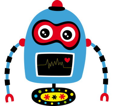 Round blue robot Kids t-shirt - TenStickers