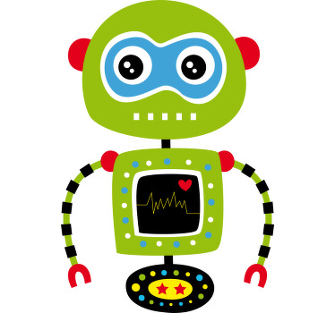 Green robot for Kids t-shirt - TenStickers