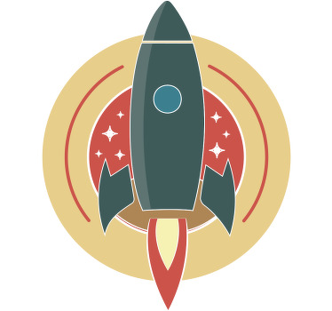 çizgi film ateş uzay gemisi özel tişört - TenStickers