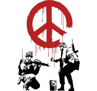 Camiseta personalizada banksy signo de la paz - TenVinilo