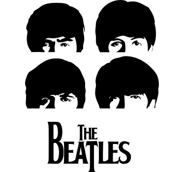 Cabeza de los beatles con texto camiseta personalizada - TenVinilo