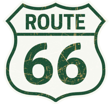 Route 66 yeşil özel tişört - TenStickers