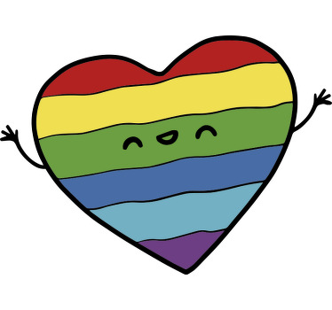 Rainbow smiley heart custom t-shirt - TenStickers