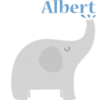 Kreslený slon s názvem dětské triko - TenStickers