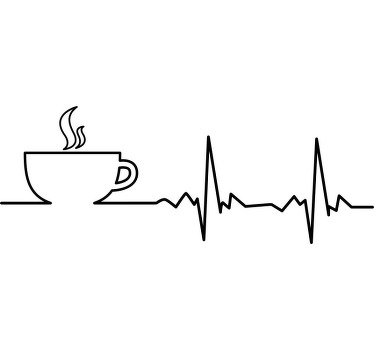 T-shirt conception de battement de coeur de café - TenStickers