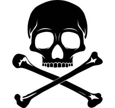 T-shirt personalizada caveira com x ossos - TenStickers