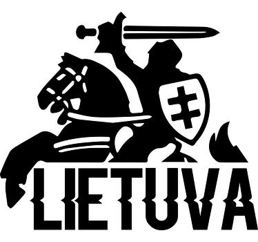 Vytis logotipas ir tekstas lietuva nestandartiniai marškinėliai - „Tenstickers“