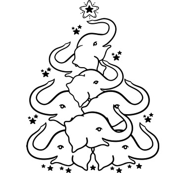 Elefant juletræ skjorte - TenStickers