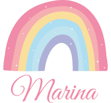 Camiseta infantil Lindo arcoiris y nubes en colores pastel - TenVinilo