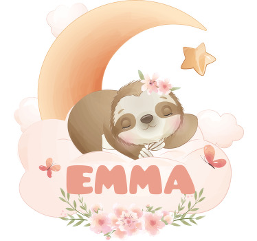 Roztomilá zvířátka lenochod se jménem dětská košile - TenStickers