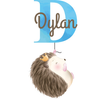 Camiseta bebé Lindos animales erizo con nombre - TenVinilo