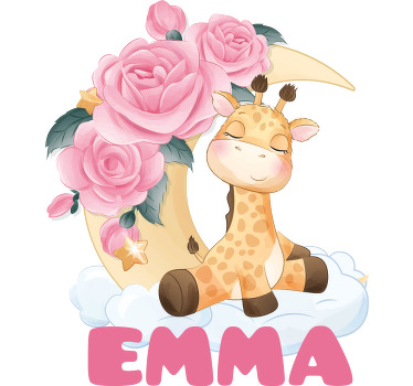 T shirt bebe Animaux mignons girafe avec nom - TenStickers