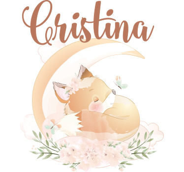 Roztomilá liška pro dívku se jménem kojenecká košile - TenStickers