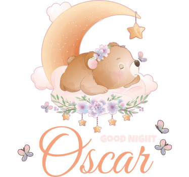 χαριτωμένο αρκουδάκι για αγόρι με όνομα μωρό πουκάμισο - TenStickers